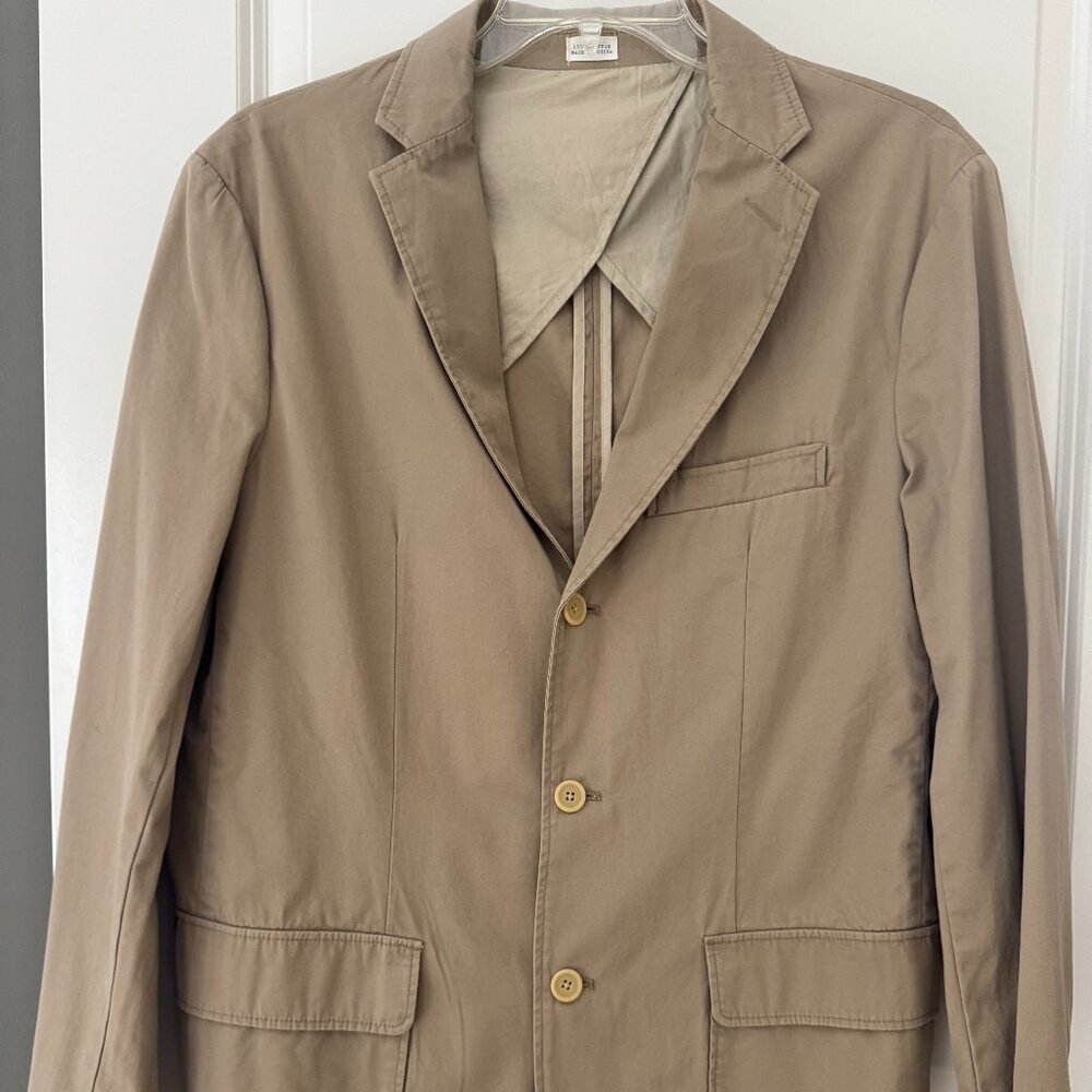J. Crew Mens Sports Coat Unlined Unstructured Chino, Size L. NWT.